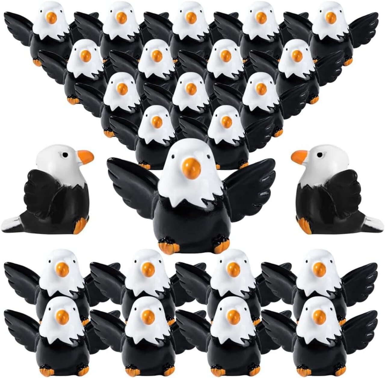 24 Pcs Mini Resin Bald Eagle,Patriotic Bald Eagle Bird Figurines